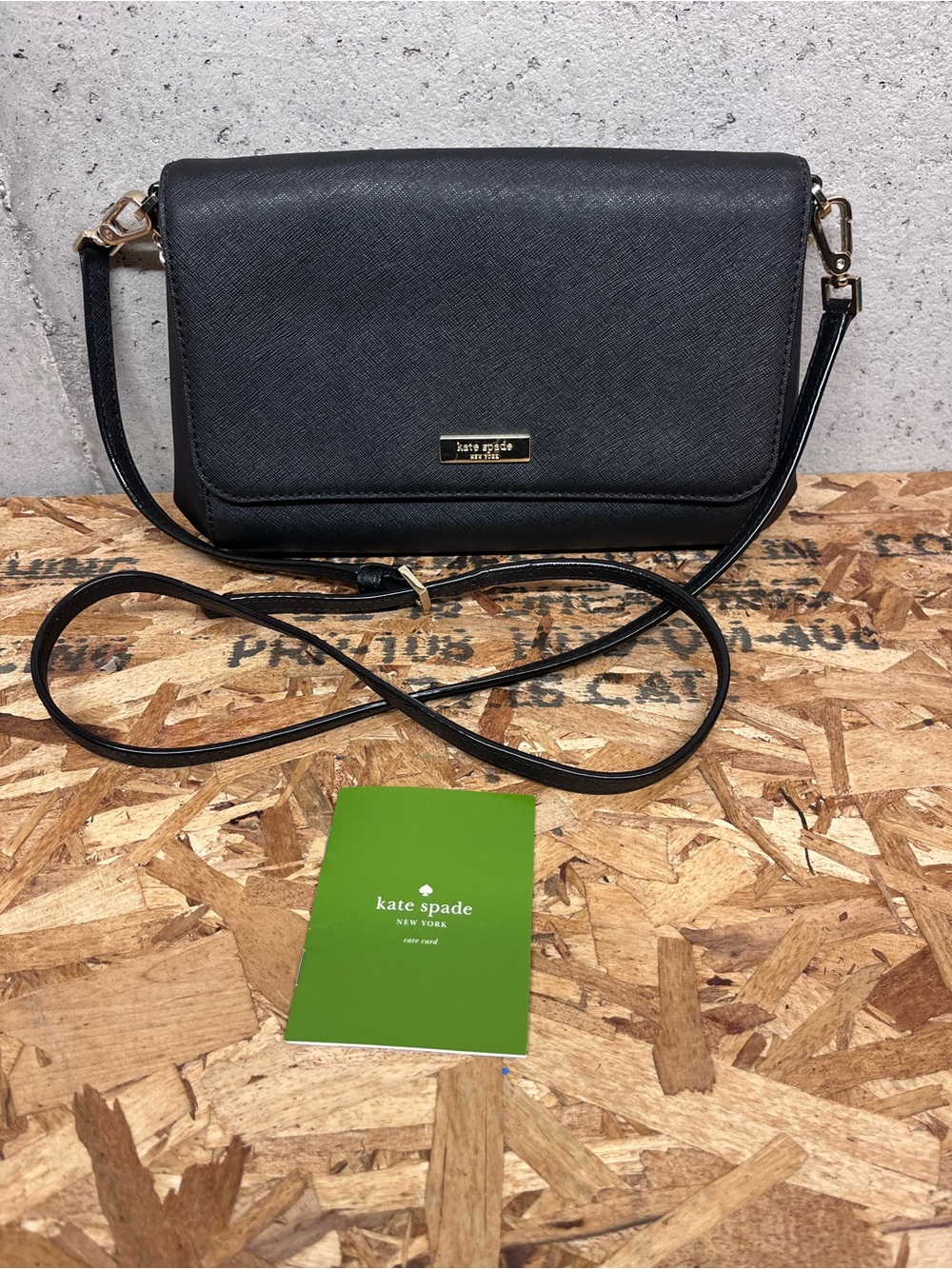 kate spade Black Crossbody Bag with Gold Hardware